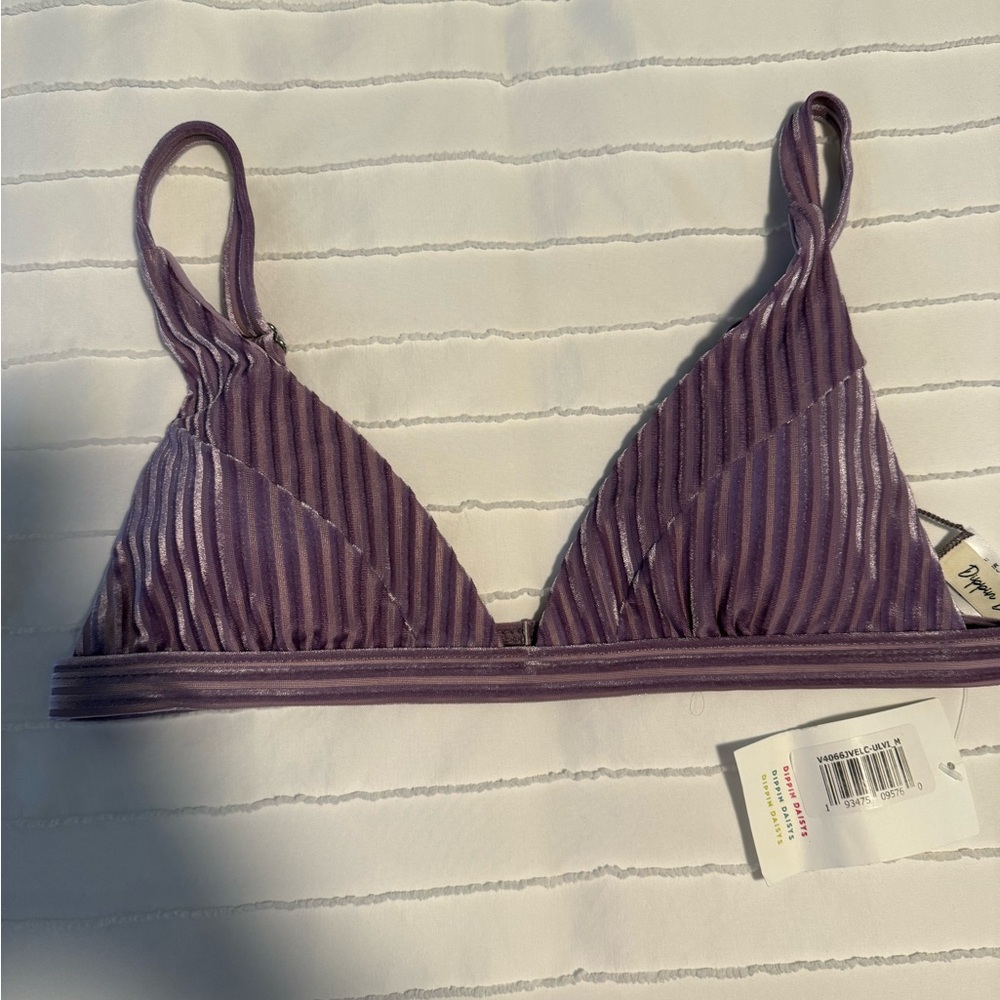 Dippin' Daisy's Lavender Striped Bikini Top